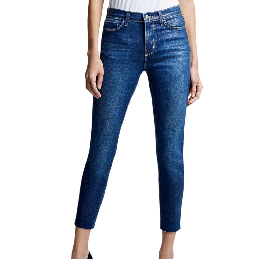 L’agence French El Matador gold glitter slim jeans size 26